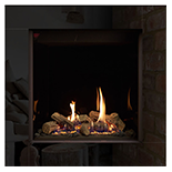 Gazco Riva2 600HL Icon XS with EchoFlame Black Glass lining gas fire berkshire
