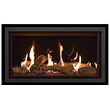 Gazco Studio 1 Edge with EchoFlame Black Glass linings & Logs gas fire berkshire
