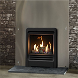 Logic he with log effect fuel bed and beat front in matt black lb gas fire berkshire