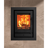 Riva2 40 Ecodesign fire with removeable handle in situ and Profil 4 sided frame R401 solid fuel fire berkshire