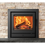 Riva2 50 Ecodesign fire with removeable handle in situ and Profil 3 sided frame JW003 solid fuel fire berkshire