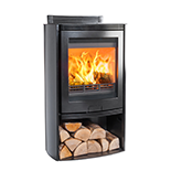 Di Lusso R5 Euro Eco Curved Black Sides Side Cutout solid fuel stove Berkshire