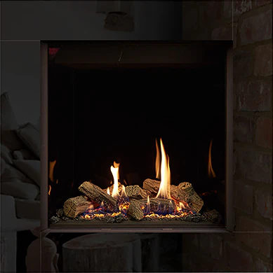 Gazco Riva2 600HL Icon XS with EchoFlame Black Glass Lining