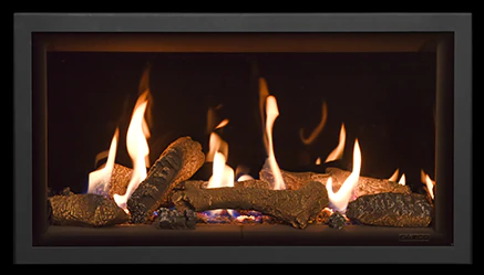 Gazco Studio 1 Edge with EchoFlame Black Glass Linings & Logs