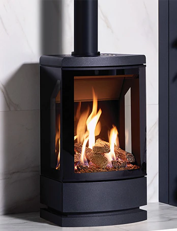Gazco Loft Gas Stove With Steel Plinth