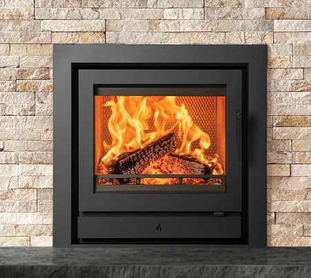 Stovax Riva2 50 Ecodesign Fire with Removeable Handle in Situ and Profil 3 Sided Frame JW003