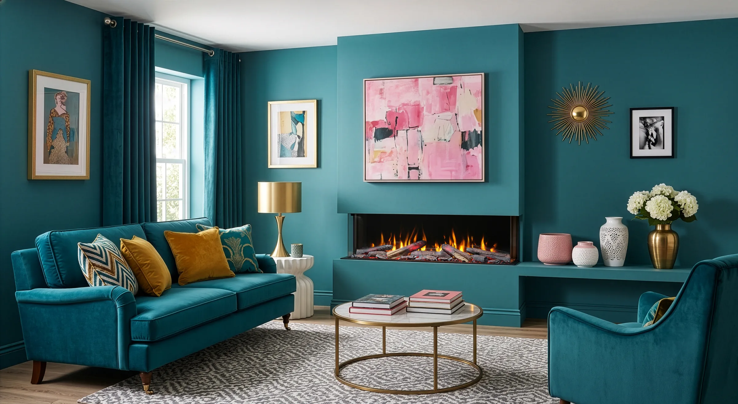 A panoramic Solus VS150 electric fire in a contemporary living room