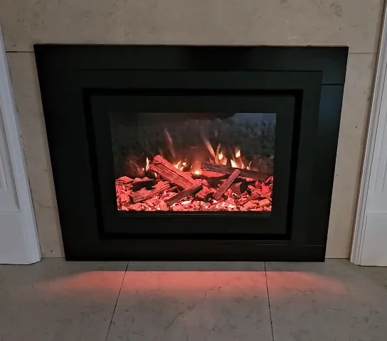 A glowing fuel bed